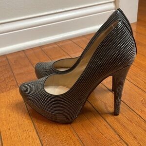 Colin Stewart black heels white stitch detail